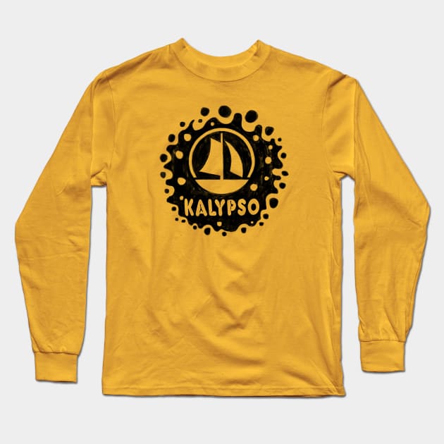 Kalypso Logo Sailing Boat Long Sleeve T-Shirt by badlydrawnbabe